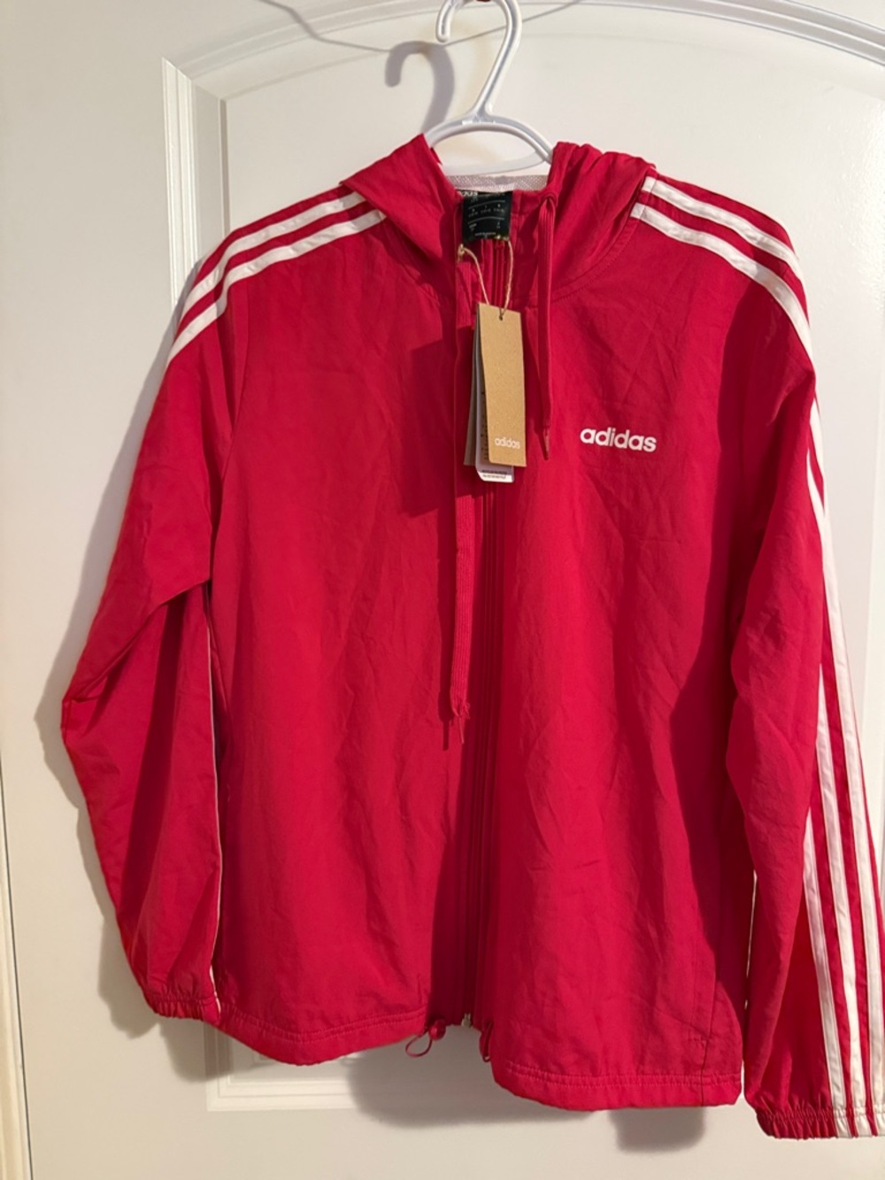 Adidas Areoready Pink light windbreaker. NWT SIZE S
